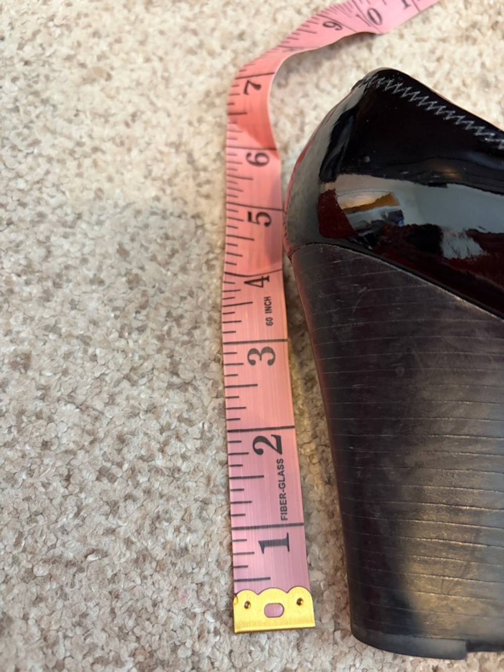 Tory Burch “Sophie” Black Patent Leather wedge heel with silver hardware, 8 - Picture 13 of 15